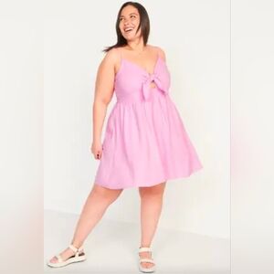 Old Navy Pink Bow-Front Mini Dress